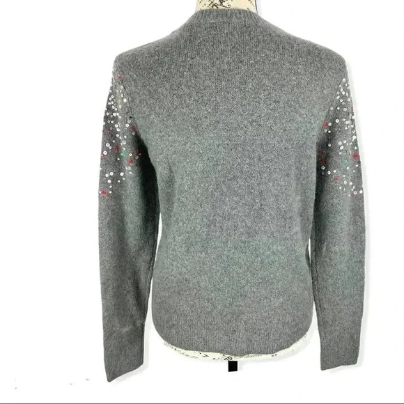 Halogen Grey Palletted Wool pullover Sweater - Picture 3 of 5